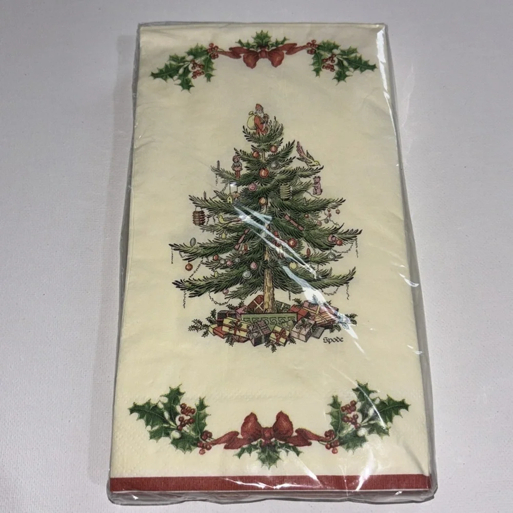 Spode Dinner Napkins 2006 Spode Christmas Tree Napkins Set Set of 4 NEW VTG